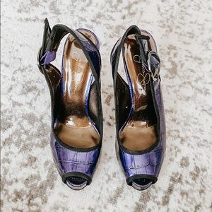 New Jessica Simpson Purple Peep Toe Heels